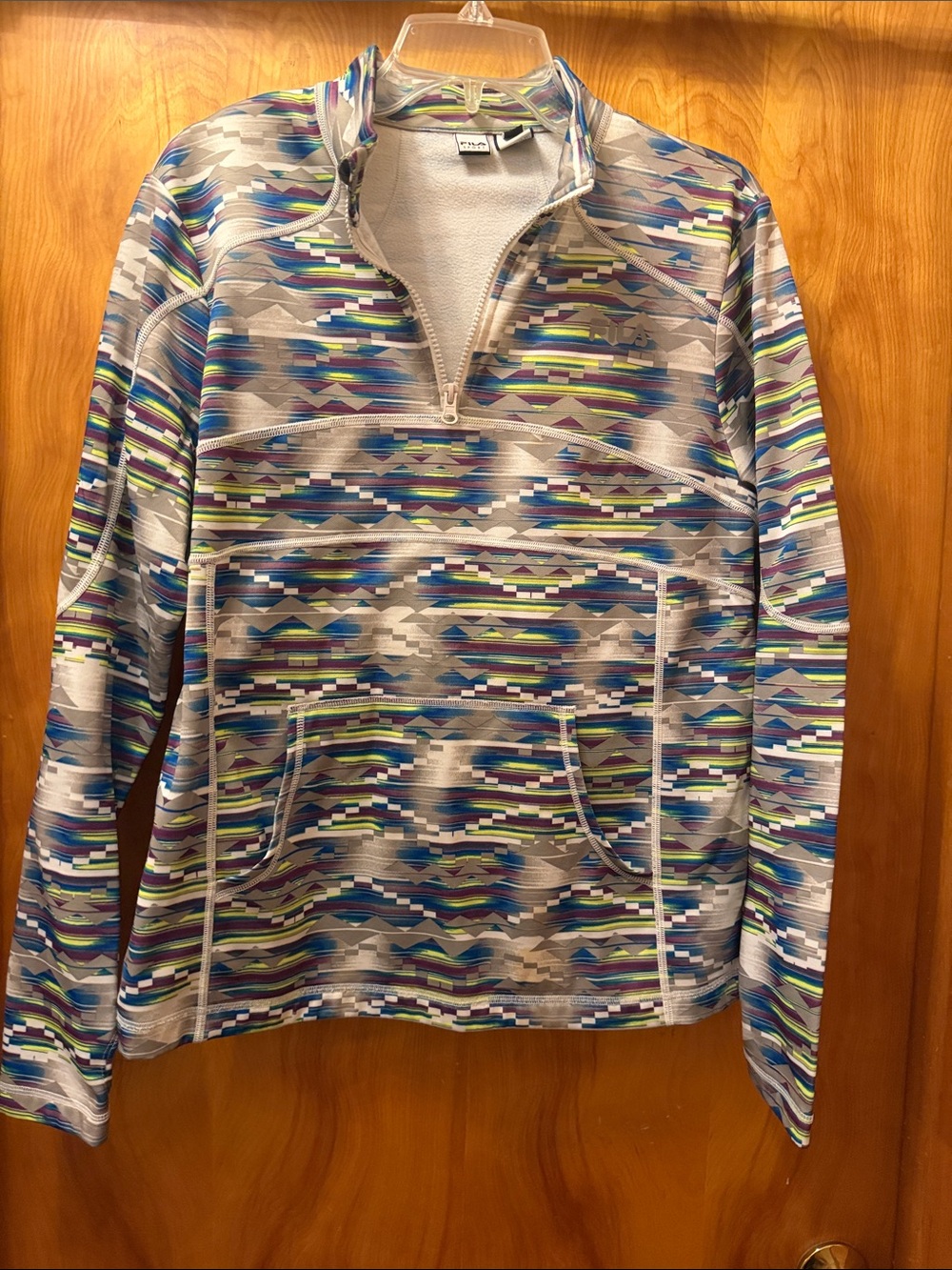 Women’s Multicolor Quarter-Zip Pullover Sweater -Fila